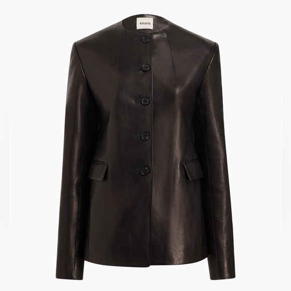 Khaite Jameson Leather Jacket, 4, Black - Picture 1 of 17
